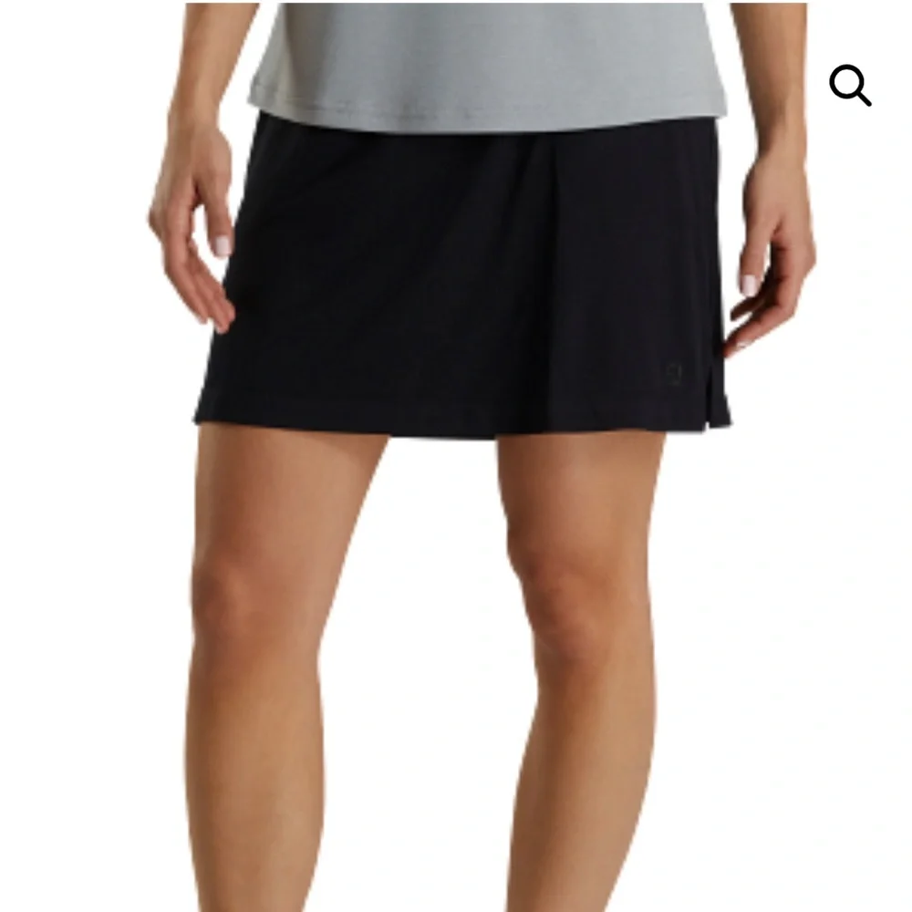 NEW! FootJoy Performance Interlock Knit Skort Black Shorts Skirt Pockets Size S